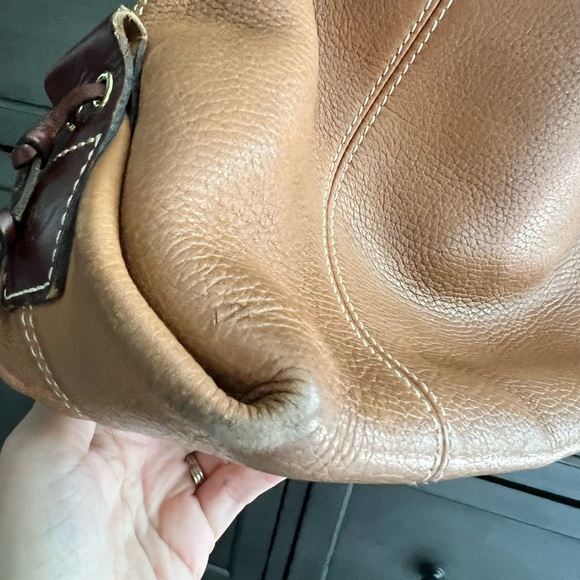 Dooney & Bourke Tan and Brown Leather Vintage Satchel - Picture 5 of 11